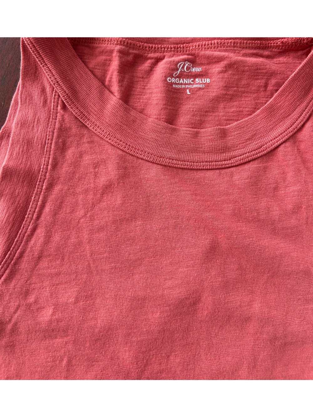 J. Crew Organic Slub Cotton Tank Top Large 90's Cropped 🧱 brick color
